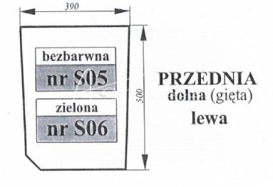 Szyba przednia dolna Zetor Proxima lewa   53369041