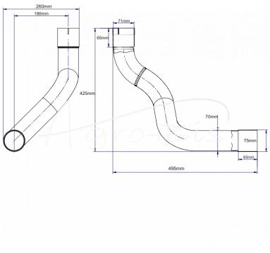 Elbow muffler connecting pipe L169968 A ANDORIA - MOT