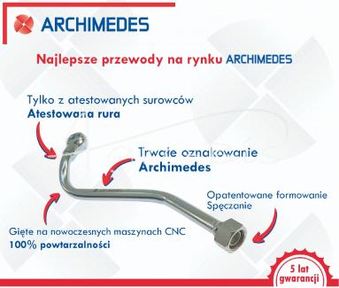 Przewód hydrauliczny I zaworu C-330 ocynk ARCHIMEDES