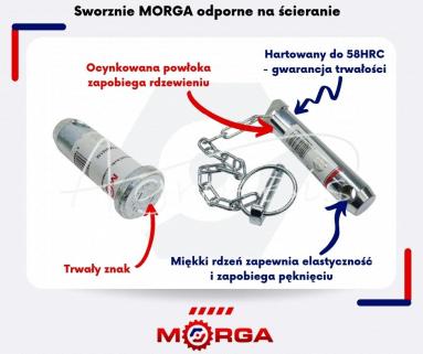 Sworzeń widłaka zaczepu MF3 MORGA 