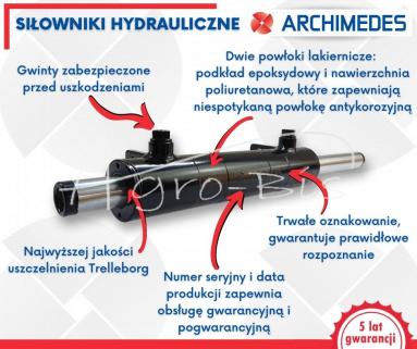 Cylinder hydrauliczny - siłownik dwustronny  CJ2F-40/22/160 ARCHIMEDES