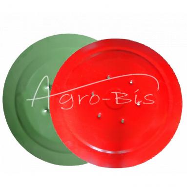 Talerz ślizgowy kosiarka rotacyjna        gr.4mm zielony /czerwony Rolmus