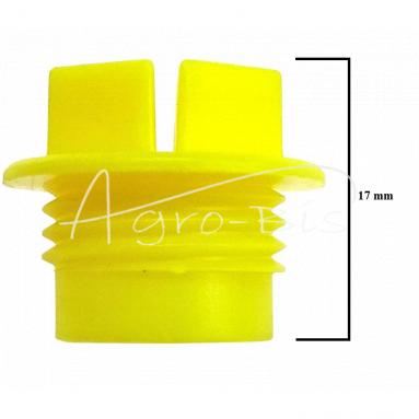 Zaślepka korek pokrywa z tworzywa         sztucznego (osłona przeciwpyłowa) z gwintem zewnętrznym M16x1.5 żółta (sprzedawane po 20) widoczna cena za 1 sztukę