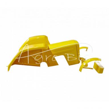 Komplet blacharki lakierowanej C-360 żółty duży - błotnik tylny 2x, błotnik przedni 2x, maska, skrzynka, wspornik - w pudełku paletowym RAL1003