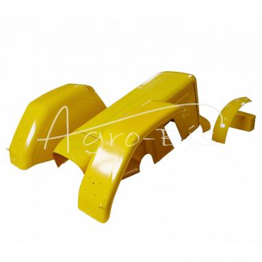 Komplet blacharki lakierowanej C-360 żółty duży - błotnik tylny 2x, błotnik przedni 2x, maska, skrzynka, wspornik - w pudełku paletowym RAL1003