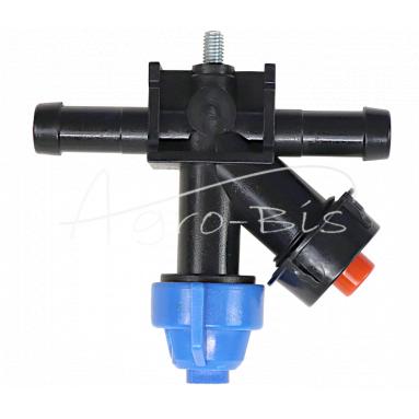 Nozzle holder with diaphragm cut-off valve (Arag-system, double hose connector)