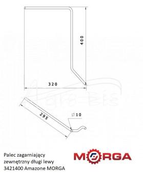 External long left sweeping finger D-9mm Amazone powder coated MORGA