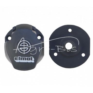 Plastic electric socket with cover, nickel-plated plugs Premium ELMOT